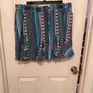 Colorful Patterned Mini Skirt
